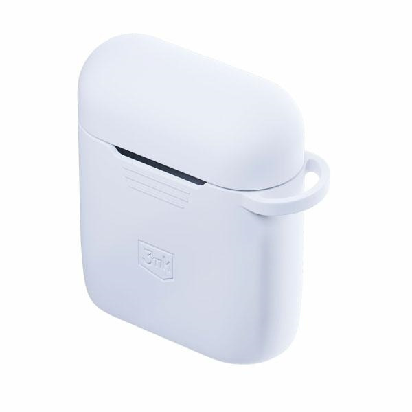 3MK Silicon Case Apple AirPods 2 + carabiner white