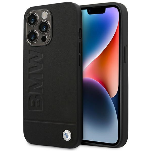 BMW BMHCP14LSLLBK Apple iPhone 14 Pro black Leather Stamp