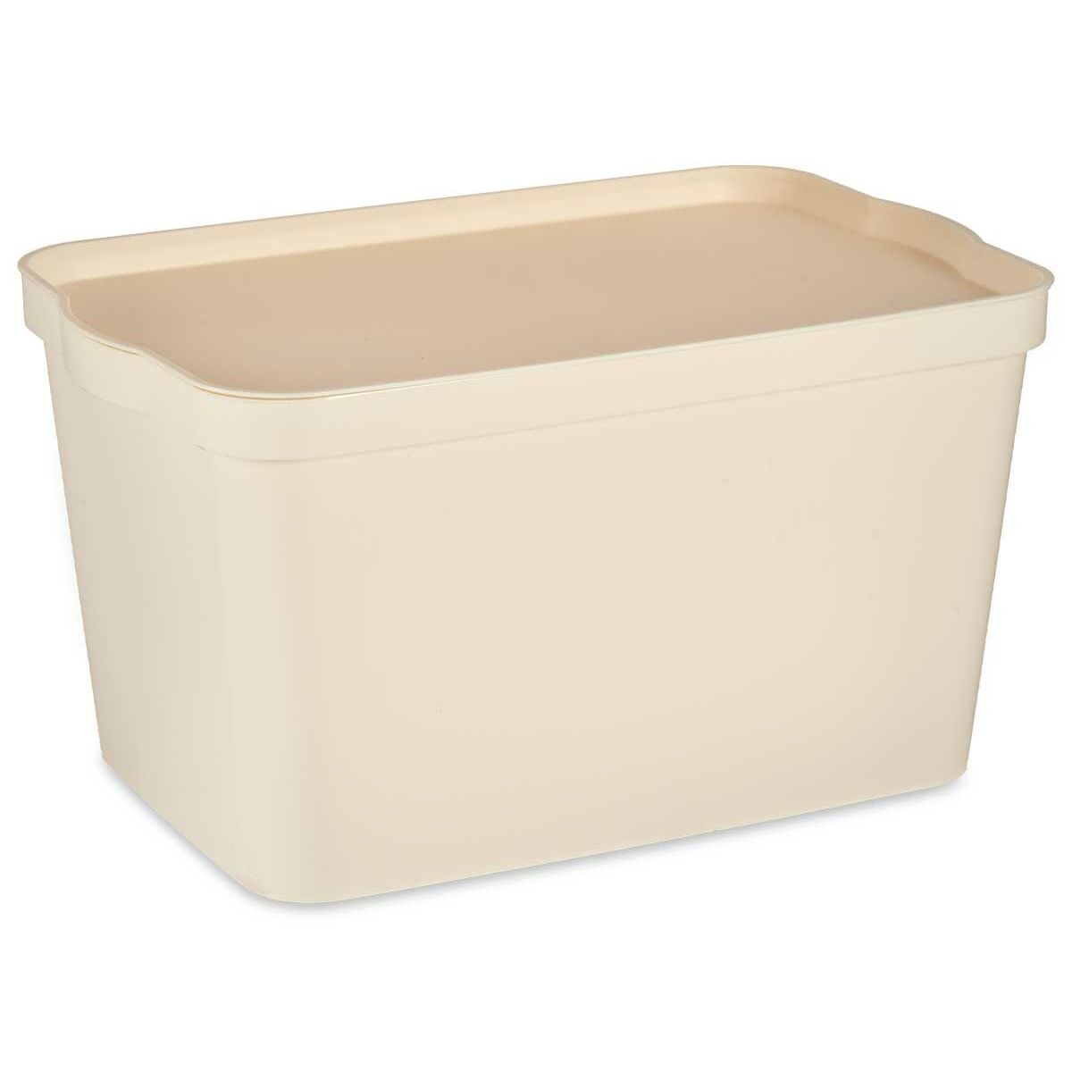 Aufbewahrungsbox mit Deckel Creme Kunststoff 24 L 29,3 x 24,5 x 45 cm (6 Stück)