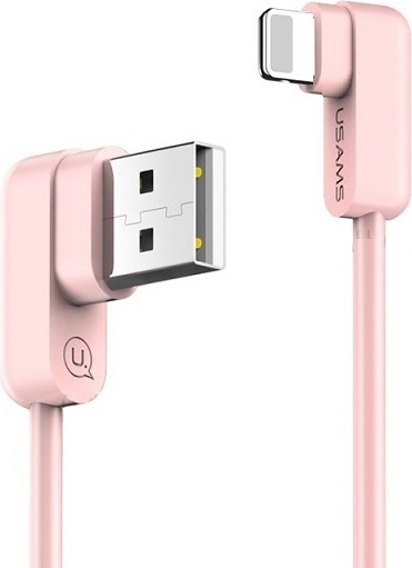 USAMS Angle Cable U-flow Lightning 1,2m 2A pink IPUSBCY03 (US-SJ165)