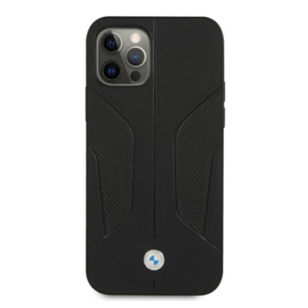 BMW BMHCP12MRSCSK Apple iPhone 12/12 Pro black hardcase Leather Perforate Sides