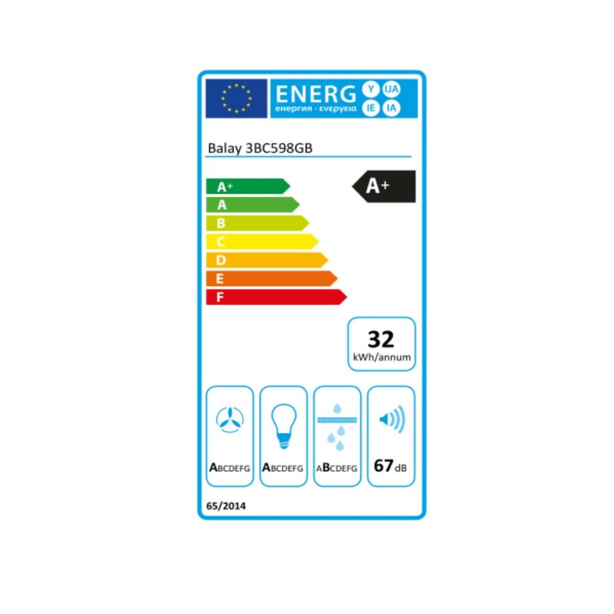 Conventional Hood Balay 3BC598GB 90 cm 840 m3/h 55 dB 163W