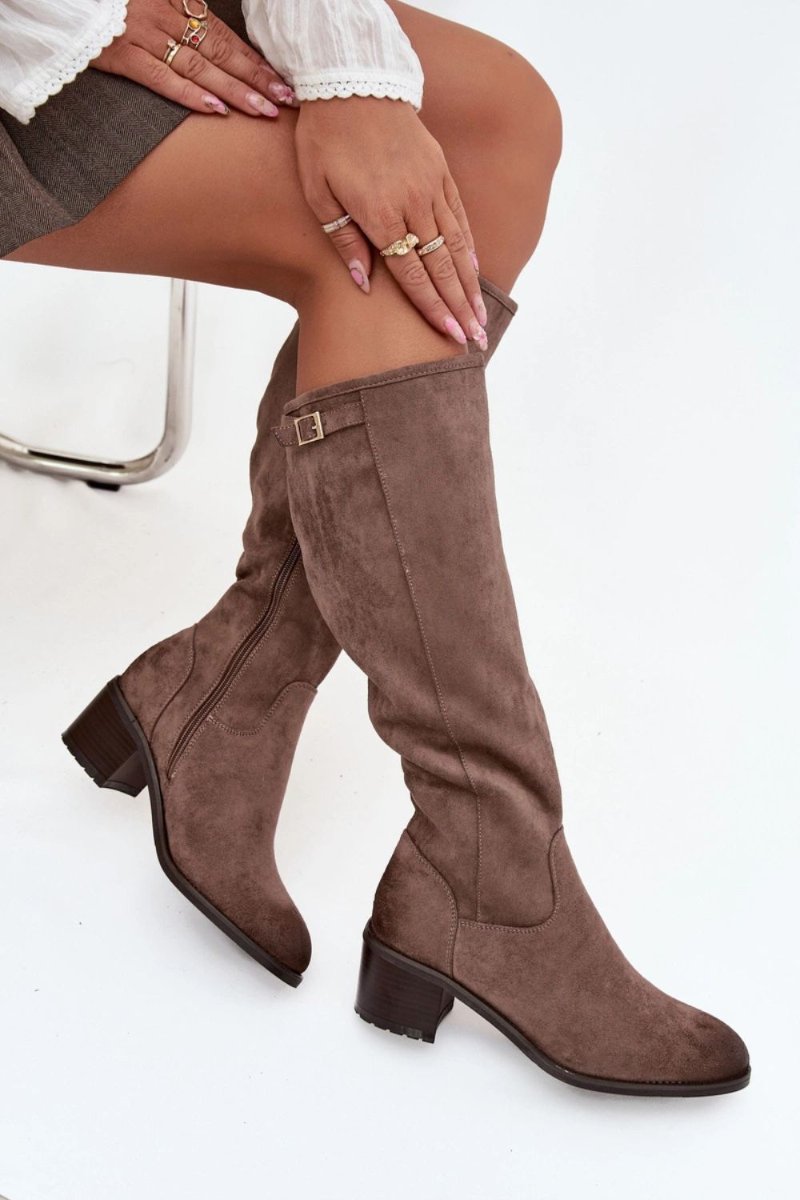  Heel boots model Step in style  beige