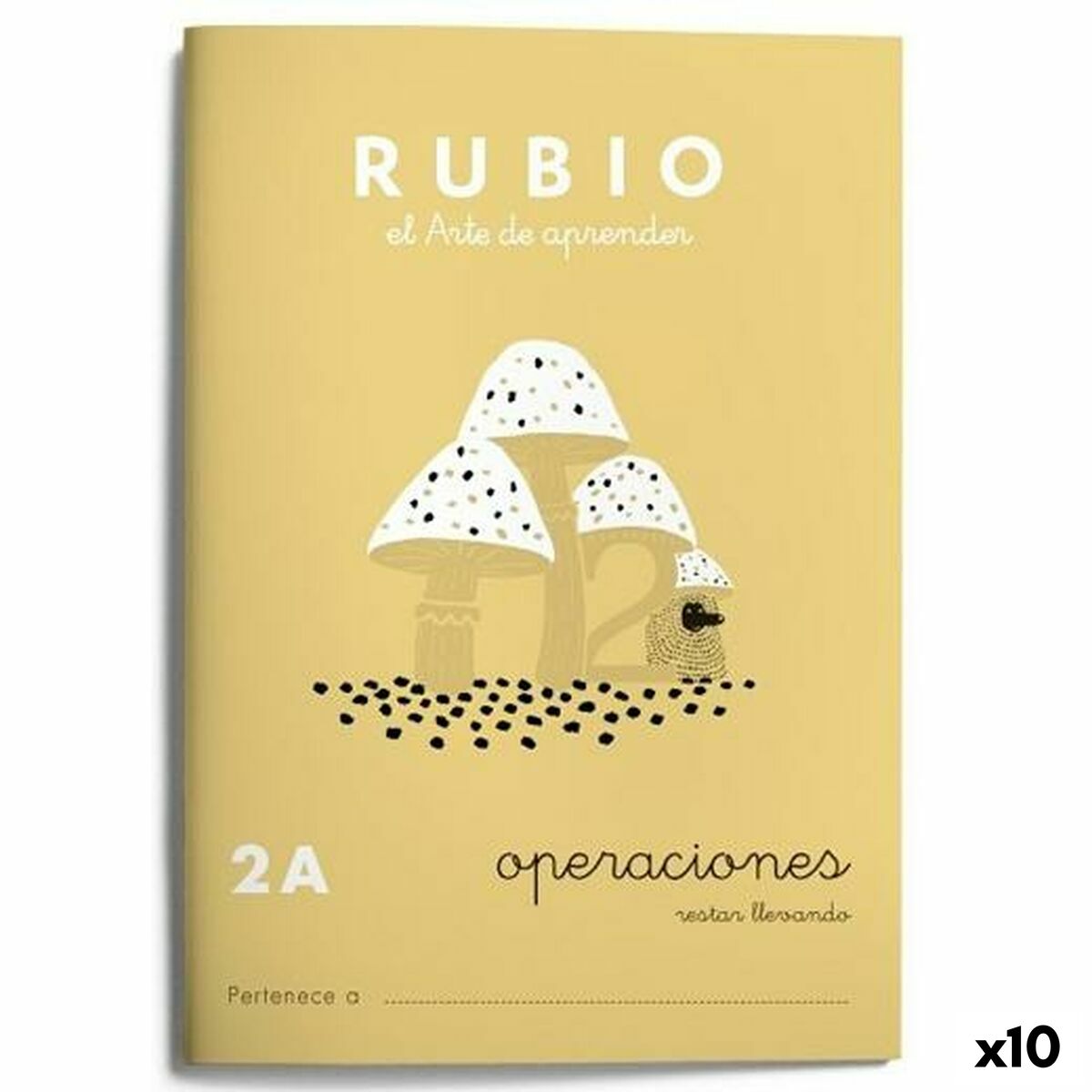 Maths exercise book Rubio Nº2A A5 Spanish 20 Sheets (10Units)