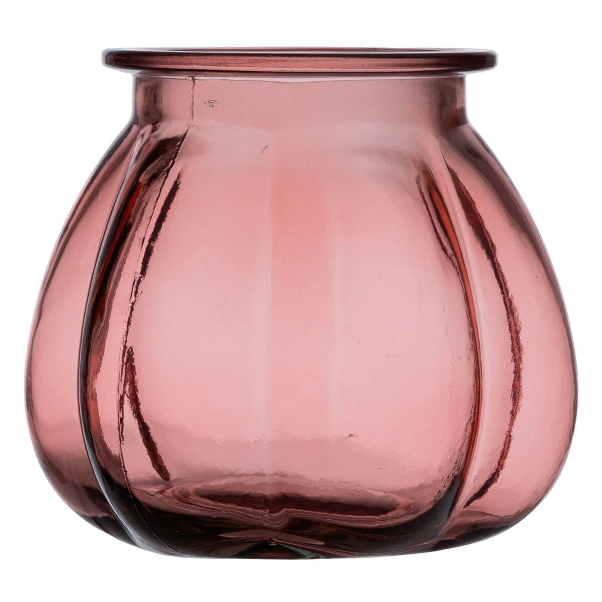 Vase Pink recycled glass 18 x 18 x 16 cm
