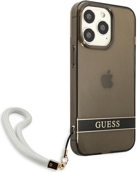 Guess GUHCP13LHTSGSK Apple iPhone 13 Pro black hardcase Translucent Stap