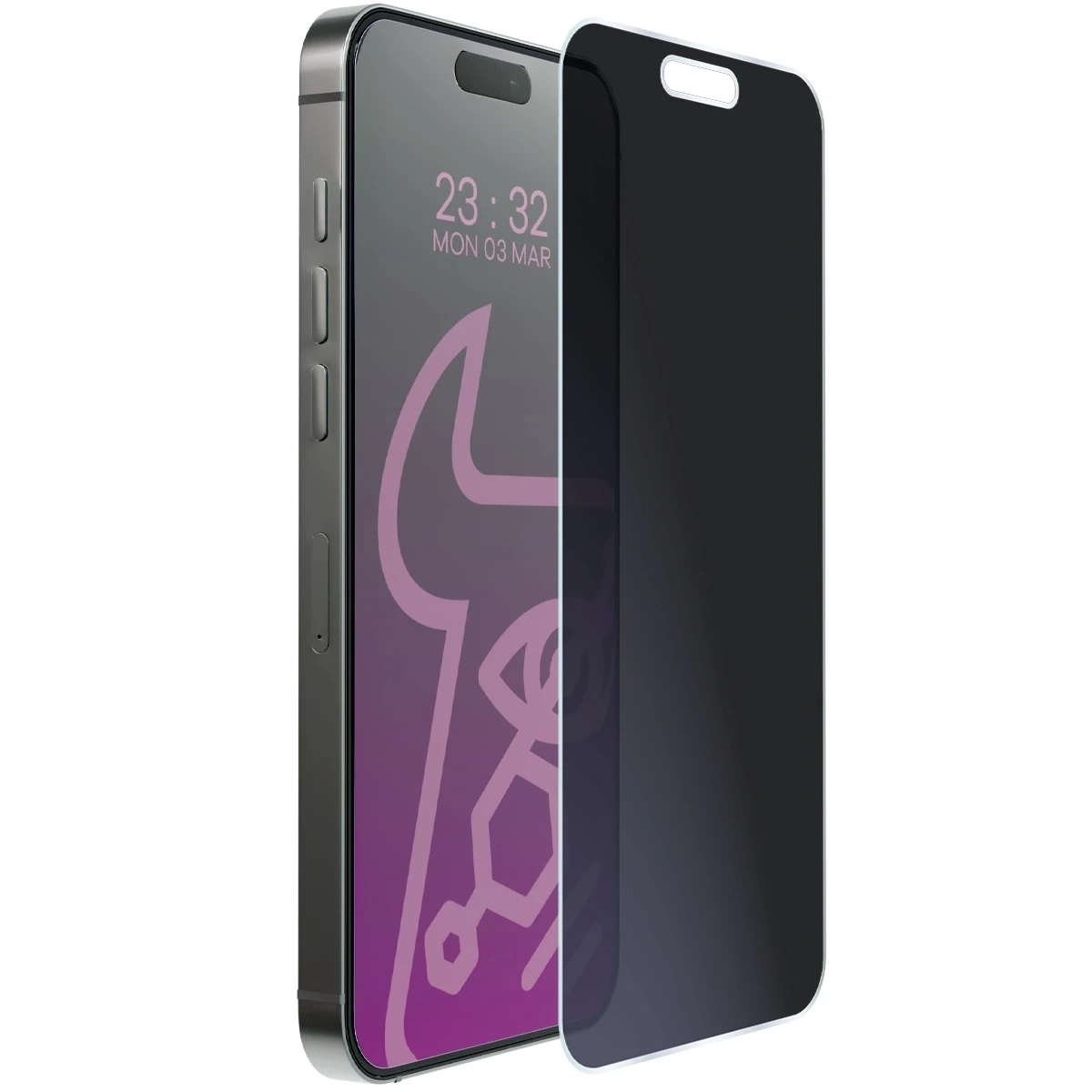 Prywatyzujące szkło hybrydowe Bizon Glass Mule Shadow do Apple iPhone 17 Pro Max matowe