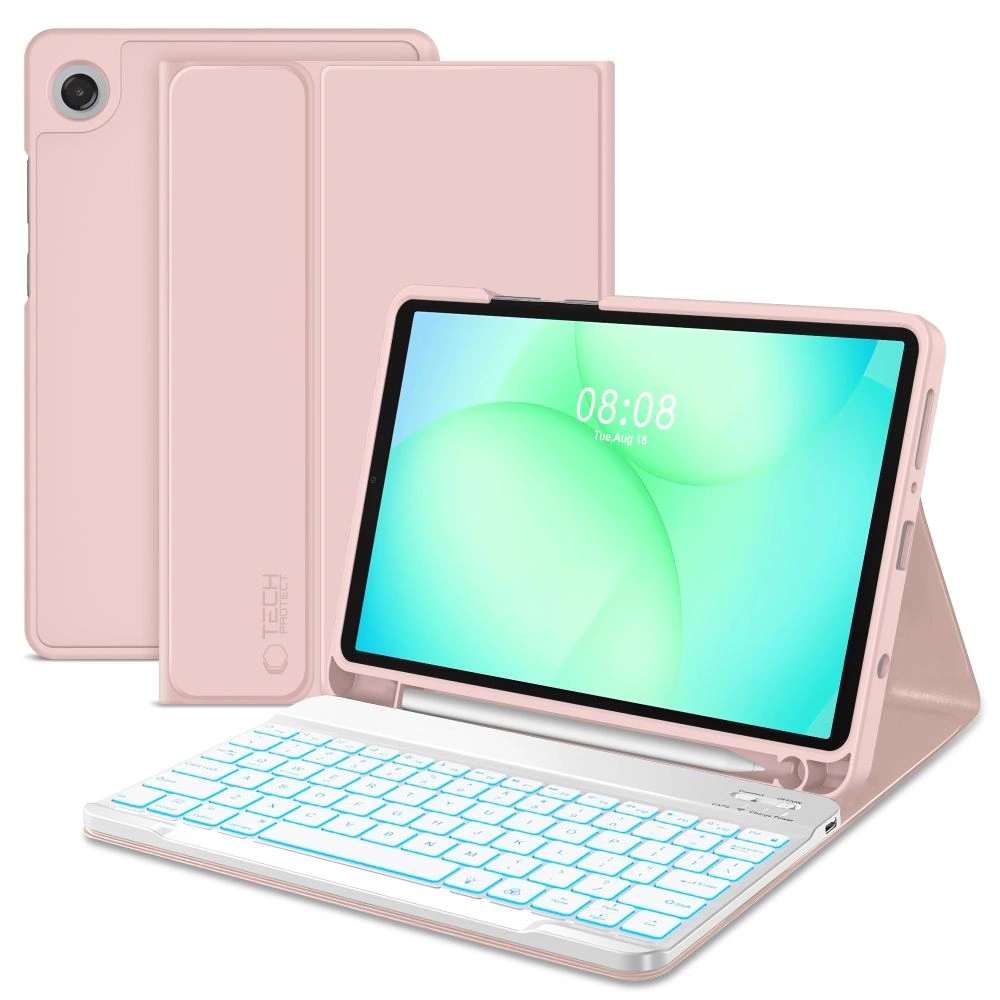 Etui Tech-Protect Smartcase Pen + Keyboard do Samsung Galaxy Tab A9 / A11 8.7 X110 / X115 / X133 / X135 Pink