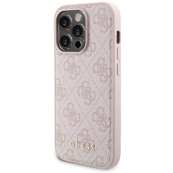Guess GUBPM5P15L4GEMGP Apple iPhone 15 Pro hardcase + Powerbank 5000mAh MagSafe 4G Metal Logo pink