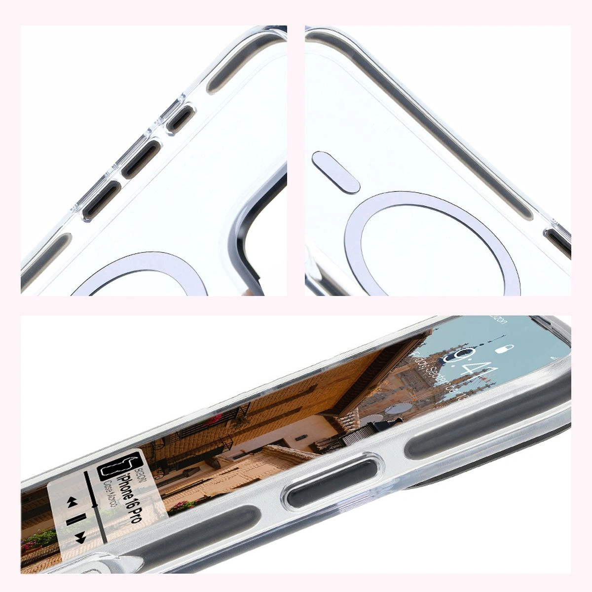 Bizon Case Marco Apple iPhone 16 Pro clear with black frame
