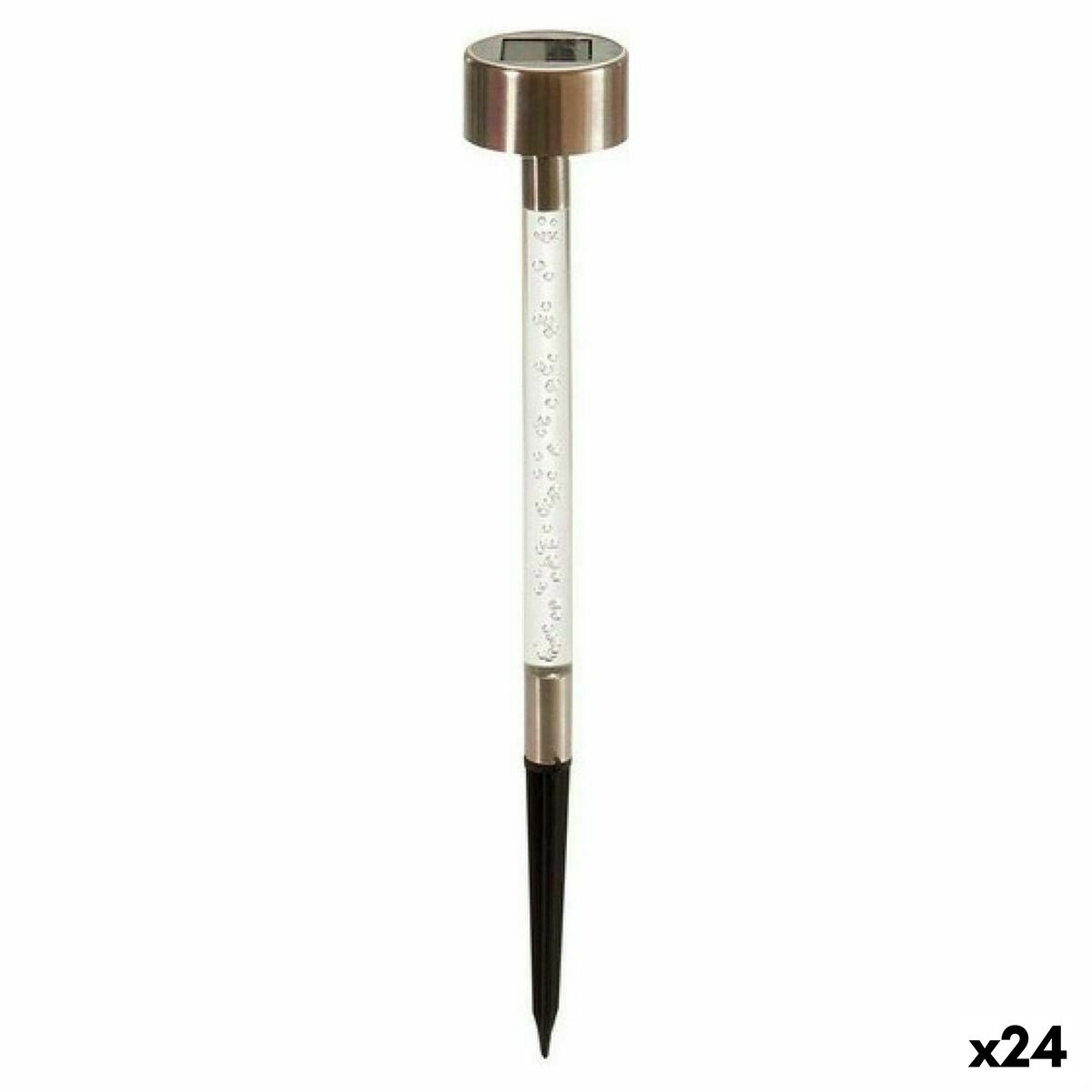 Solarlampe Leuchtfeuer Silberfarben Durchsichtig Edelstahl Kunststoff (24 Stück)