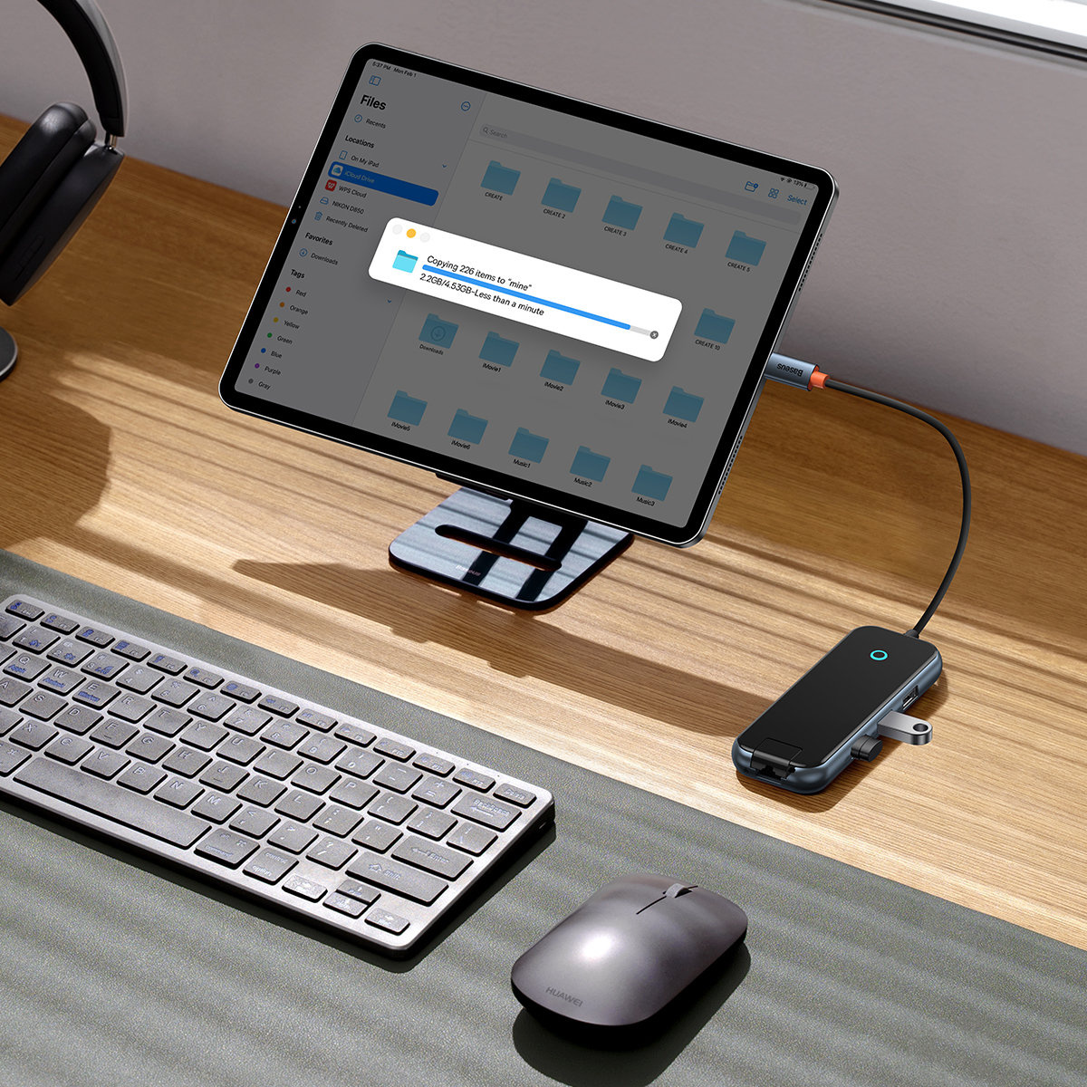 Baseus AcmeJoy Hub USB-C to USB-C PD&Data/2xUSB3.0/USB2.0/HDMI/RJ45) gray