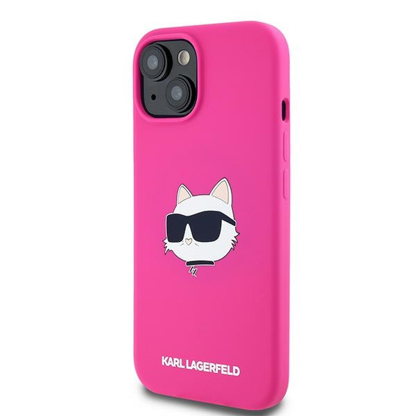 Karl Lagerfeld KLHMP15MSCHPPLF Apple iPhone 15 Plus / 14 Plus hardcase Silicone Choupette Head MagSafe fuschia