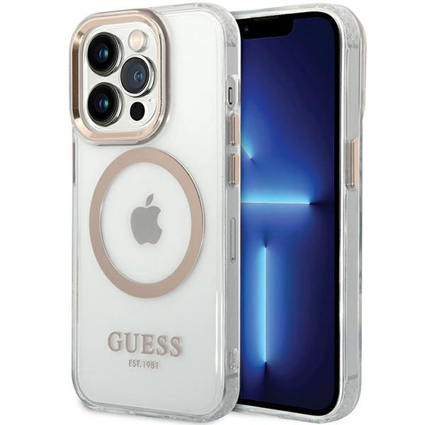 Guess GUHMP15XHTRMD Apple iPhone 15 Pro Max hardcase Metal Outline Magsafe gold