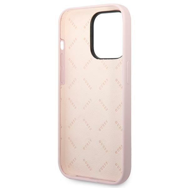 Guess GUHCP14LSLTGU Apple iPhone 14 Pro purple hardcase Silicone Triangle