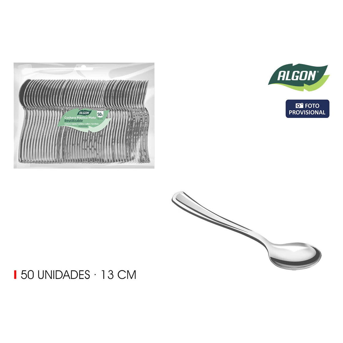 Dessert spoon set Algon 13 cm 50 Pieces (18 Units)