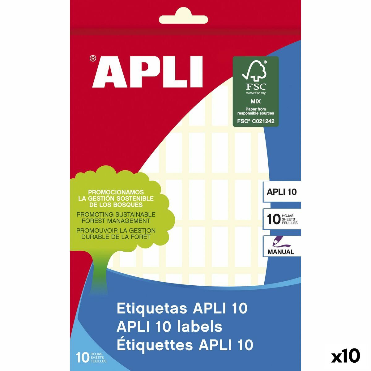 Etykiety samoprzylepne Apli 8 x 20 mm Biały 10 Kartki (10 Sztuk)