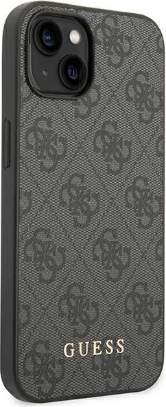 Guess GUHCP14SG4GFGR Apple iPhone 14 grey hard case 4G Metal Gold Logo