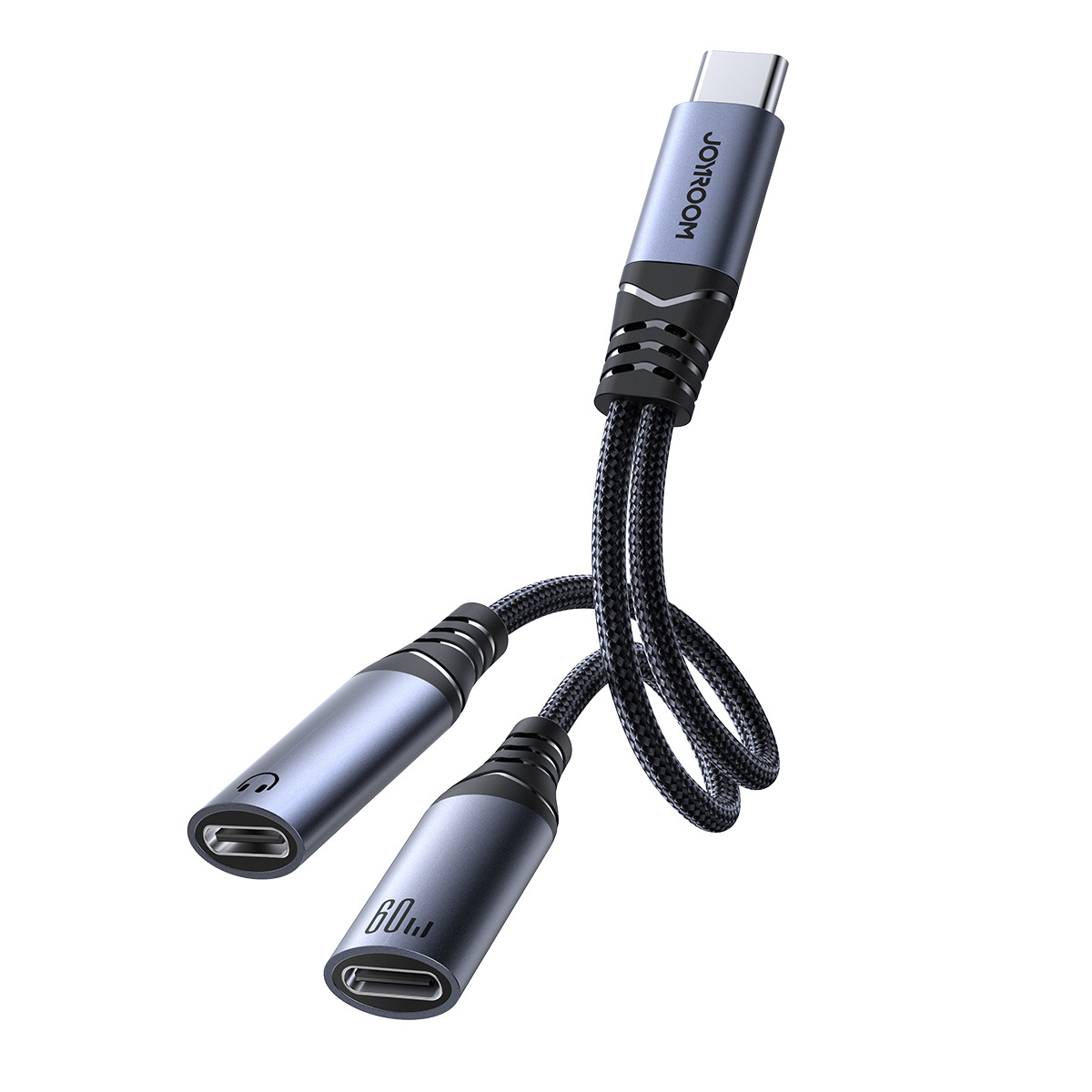 Joyroom SY-C03 DAC adapter 2in1 USB-C / 2xUSB-C black