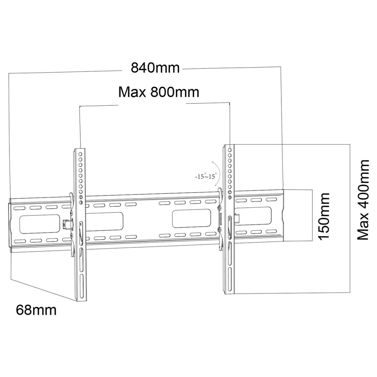 TV Mount MacLean MC-422 43" 100" 120 kg TV Mount MacLean MC-422 43" 100" 120 kg
