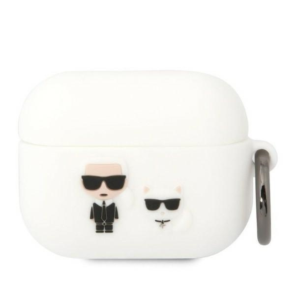 Karl Lagerfeld KLACAPSILKCW Apple AirPods Pro cover white Silicone Karl & Choupette