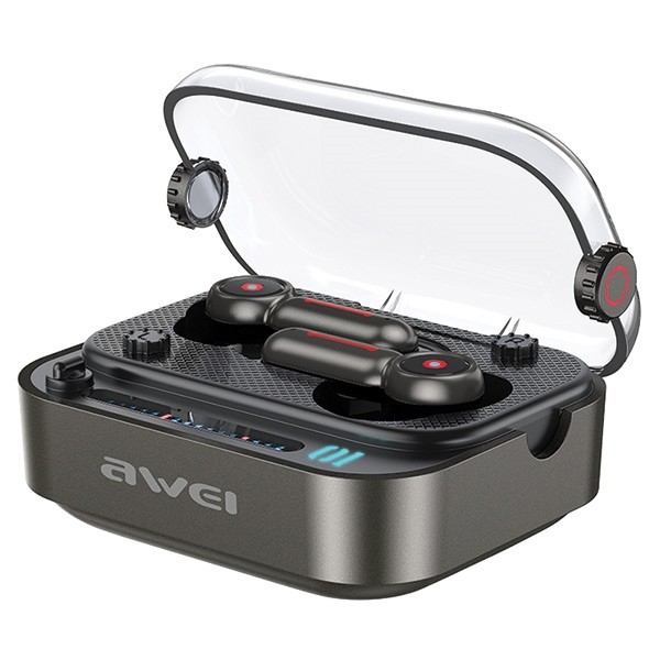 AWEI T58 wireless headphones Bluetooth 5.3 ANC + docking station black