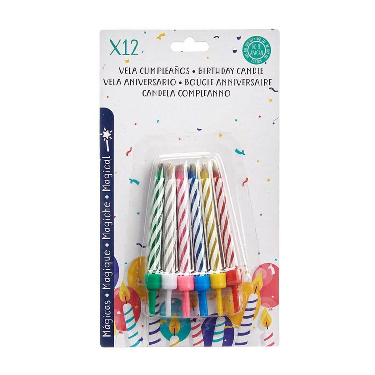 Candle Set Multicolour Birthday (12 Units)