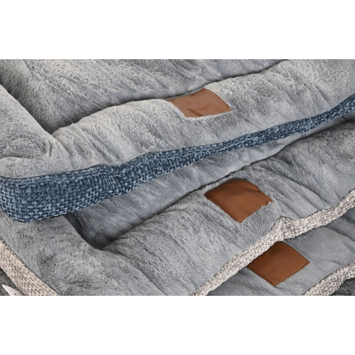 Pet bed Home ESPRIT Blue Grey Light grey 85 X 70 X 8 CM 2 Units