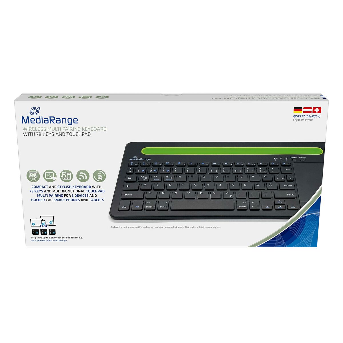 Bluetooth-Tastatur MediaRange MROS131 Qwertz Deutsch (Restauriert A)