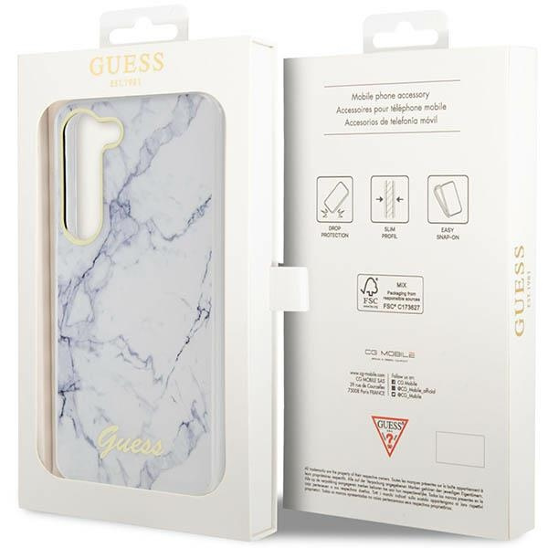 Guess GUHCS23SPCUMAH Samsung Galaxy S23 white hardcase Marble