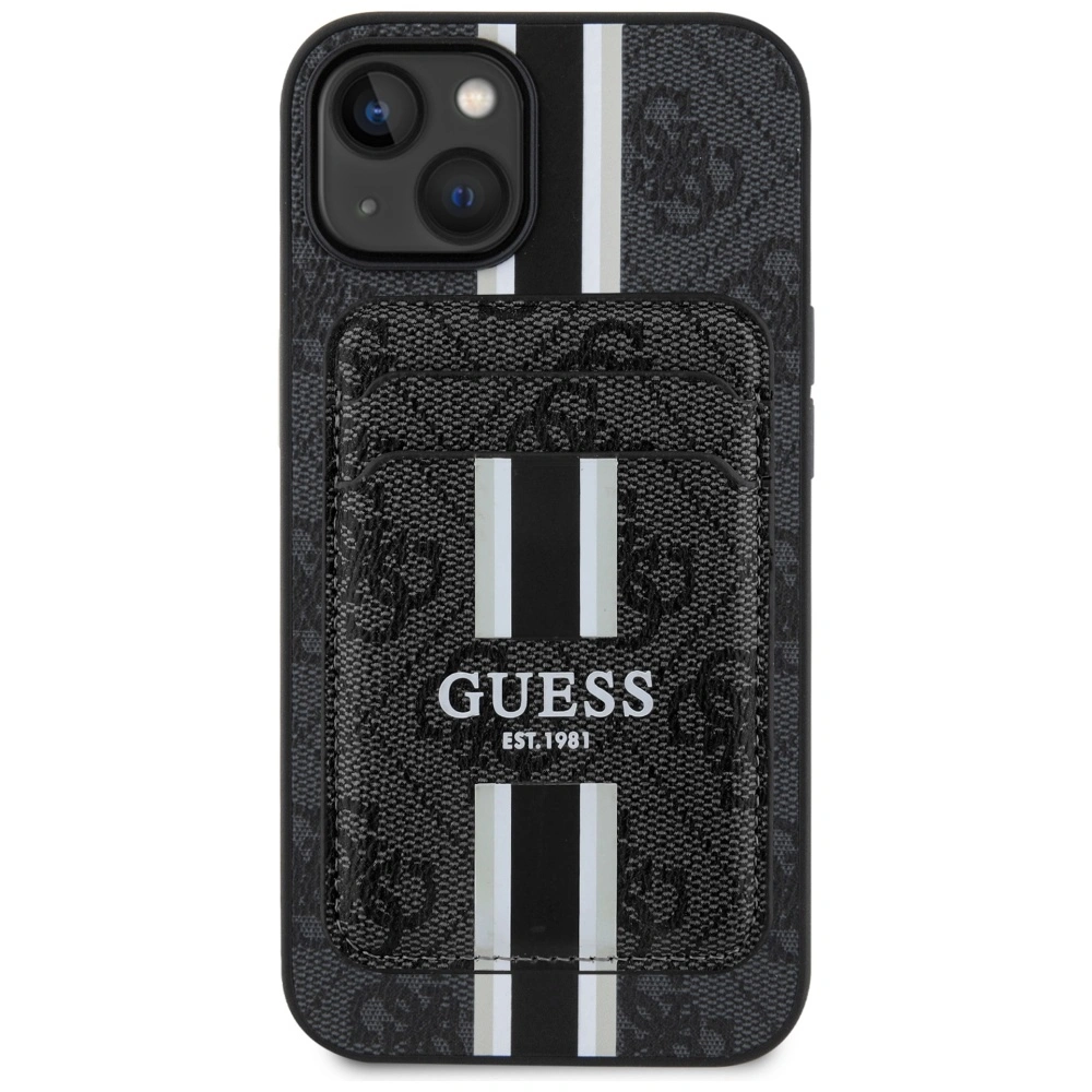Guess 4G Stripes MagSafe Wallet Apple iPhone 15 black