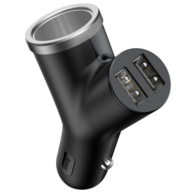 Car Charger Baseus Y Type 2xUSB 3,4A 40W Black