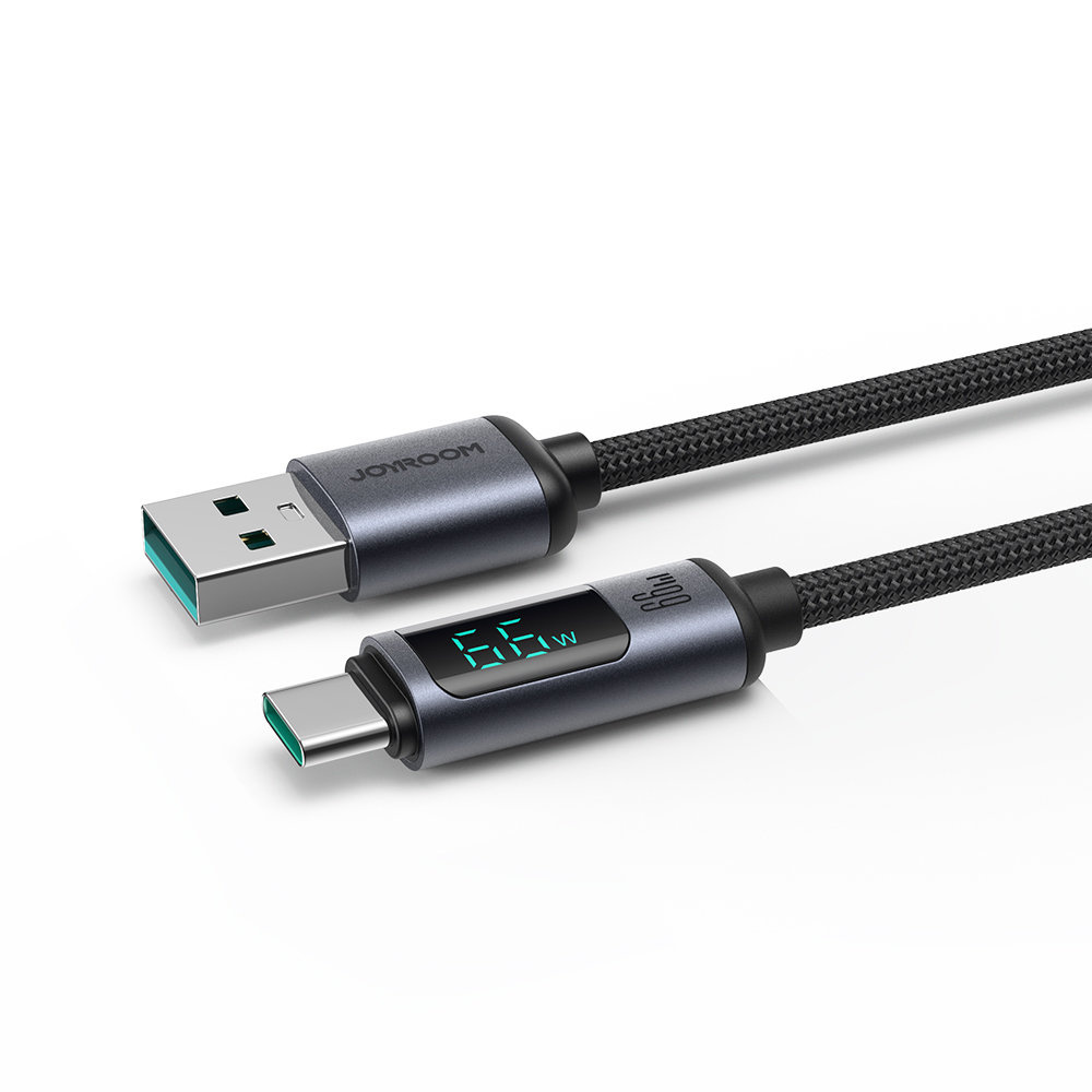 Joyroom S-AC066A16 USB-C/USB-A Cable 66W 1.2m LED display black