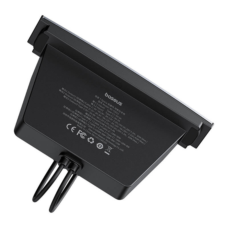 Baseus T-Space hub with USB-C, Lightning 45W cable for Tesla (black)