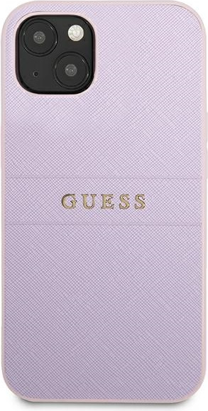 Guess GUHCP13SPSASBPU Apple iPhone 13 mini purple Saffiano Hot Stamp & Metal Logo