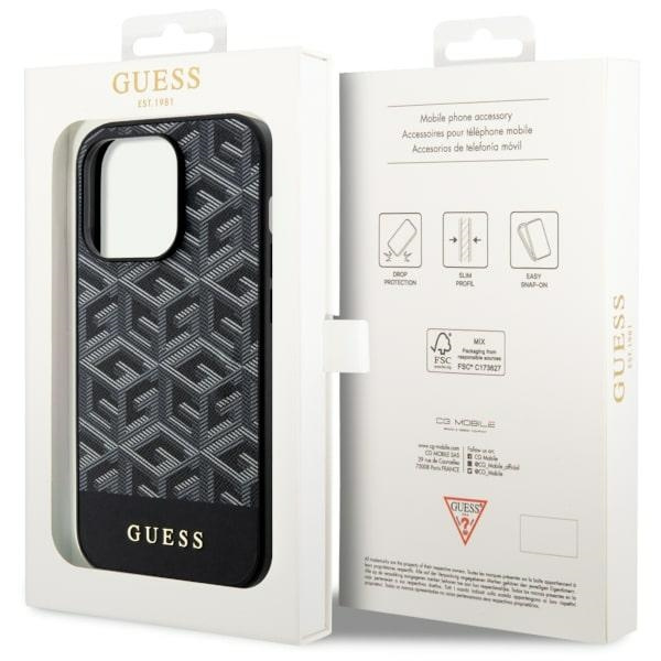 Guess GUHMP14XHGCFSEK Apple iPhone 14 Pro Max black hardcase GCube Stripes MagSafe