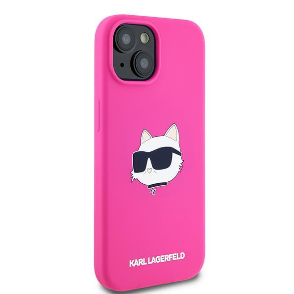 Karl Lagerfeld KLHMP15MSCHPPLF Apple iPhone 15 Plus / 14 Plus hardcase Silicone Choupette Head MagSafe fuschia