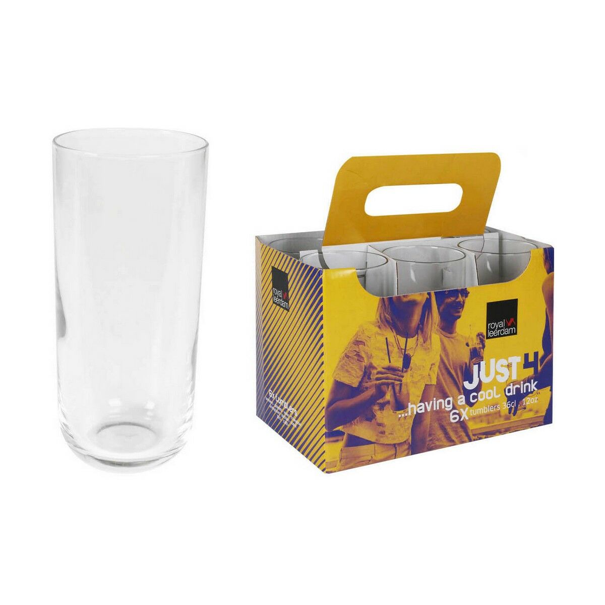 Set of glasses Just4 360 ml Stainless steel (6 Units)