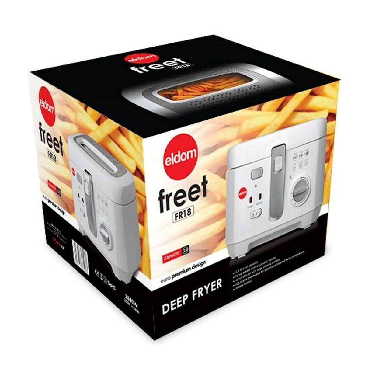 No-Oil Fryer Eldom FREET White Grey 1800 W 1 L 2,5 L No-Oil Fryer Eldom FREET White Grey 1800 W 1 L 2,5 L