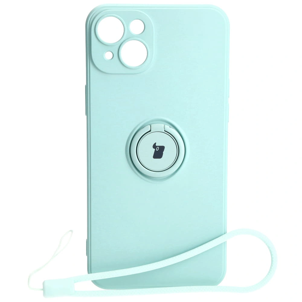 Bizon Case Silicone Ring Sq Apple iPhone 15 Plus turquoise
