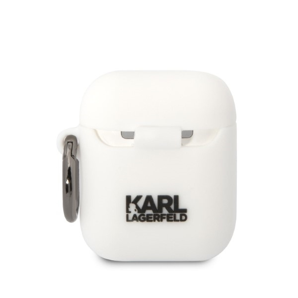 Karl Lagerfeld KLA2RUNCHH Apple AirPods 2/1 cover white Silicone Choupette Head 3D