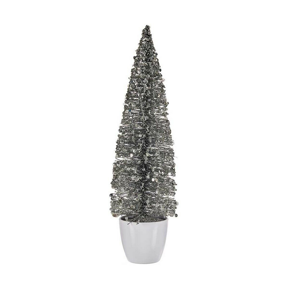 Christmas Tree Large 10 x 38 x 10 cm Silver White Plastic