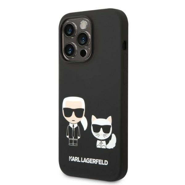 Karl Lagerfeld KLHMP14LSSKCK Apple iPhone 14 Pro hardcase black Liquid Silicone Karl & Choupette Magsafe