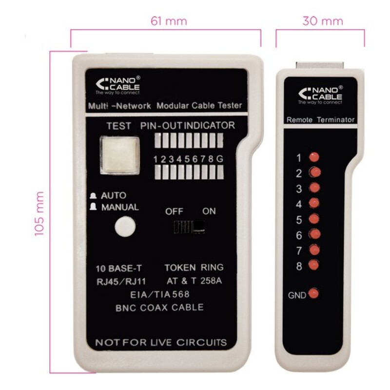 Kabel Sieciowy Sztywny UTP Kategoria 6 RJ11/RJ12/RJ45, coaxial NANOCABLE 10.31.0303