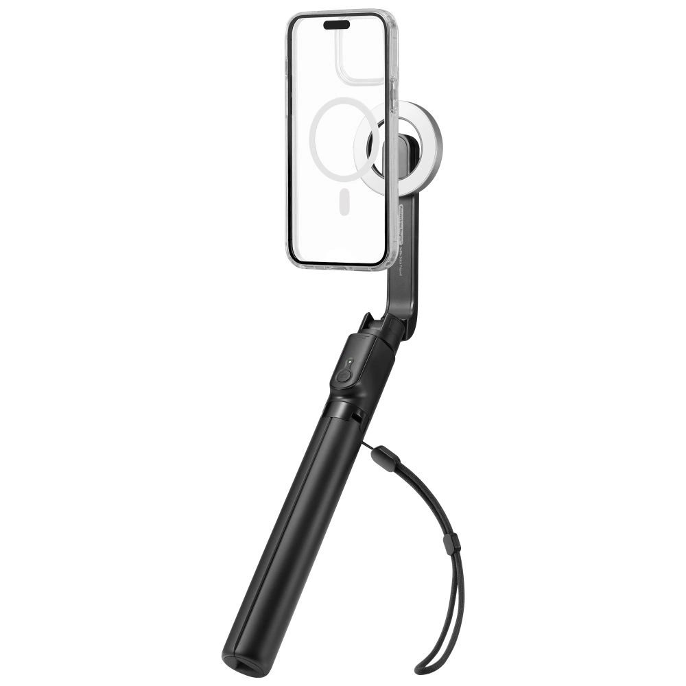 Spigen S580W MagSafe Bluetooth Selfie Stick Long Tripod Black
