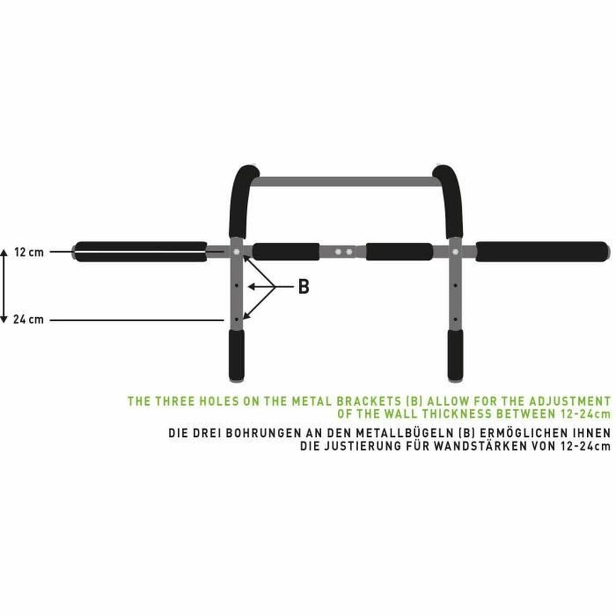 Pull-up Bar Schildkröt Black Metal Steel Iron ABS TPE Foam EVA