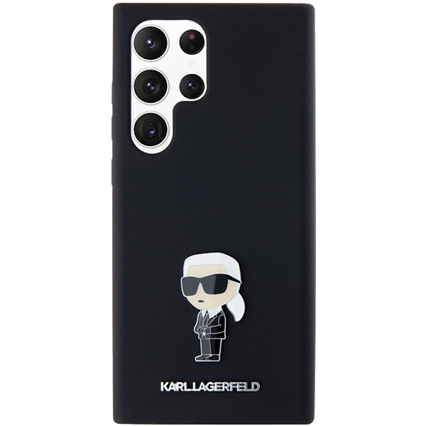 Karl Lagerfeld KLHCS23LSMHKNPK Samsung Galaxy S23 Ultra Silicone Ikonik Metal Pin black