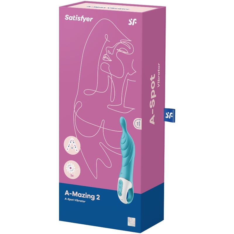 SATISFYER A-MAZING 2 A-SPOT VIBRATOR - TURQUOISE