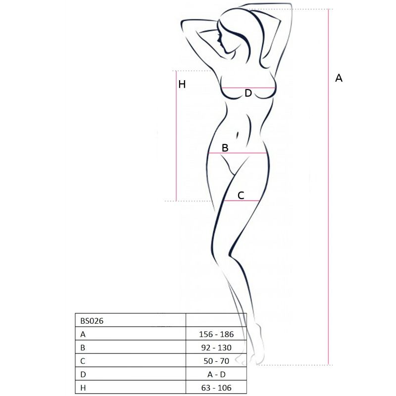 PASSION WOMAN BS026 BLACK DRESS STYLE BODYSTOCKING ONE SIZE