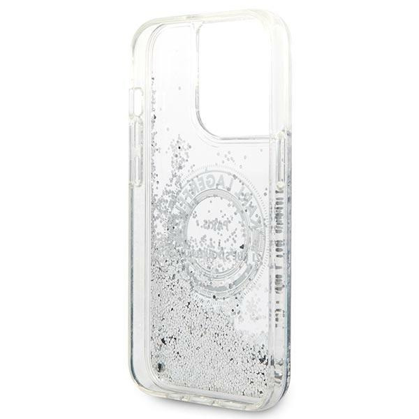 Karl Lagerfeld KLHCP14LLCRSGRS Apple iPhone 14 Pro silver hardcase Liquid Glitter RSG